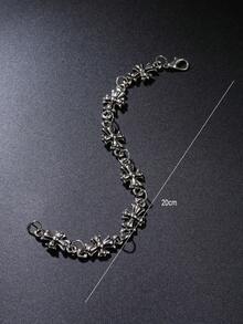 1pc Punk Style Cross Vintage Leather Bracelet For Men, New Fashion High-Quality Everyday Wear Birthday, Engagement Gift - Multicolor - View 8