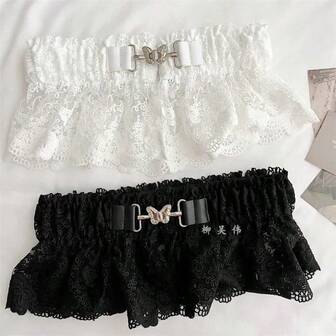 Versatile Butterfly Buckle Lace Waist Belt, High-End French Lace Waist Belt For Women To Pair With Dresses, 2025 Same Style As Viral Dress Cincher