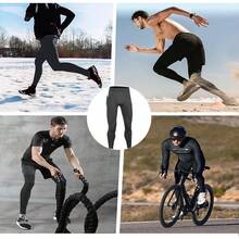 Pantalones de Compresión para Hombre, Licra Deportiva Larga Interior, Mallas Ajustadas para Hombre, Elásticas para Hacer Ejercicio, Atléticas, Frescas, Secas para Hacer Ejercicio, Gimnasio - Gris Oscuro - Ver 7