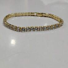 1 Pc Gold Bracelet For Women  Cubic Zirconia Classic Tennis Bracelet - Multicolor - View 1