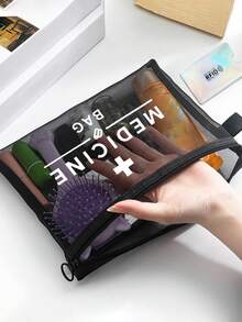 网眼化妆包，带“药品”标识和RFID屏蔽卡套，便携式收纳包，化妆包，护肤包，旅行必备，宿舍用品，婚礼新娘礼物，母亲节礼物，生日礼物，送给朋友和老师的礼物，药品收纳袋，浴室收纳袋，珠宝收纳袋，唇油和化妆品收纳袋，学生宿舍洗漱包，送给妻子、家人、朋友、同事的礼物 - 彩色 - 查看 9