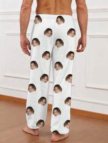 Printstory Custom Men's Fleece Pajama Pants, Customizable With Any Pattern, Unique Personalized Gift, Suitable For Family, Friends And Holiday Parties - Multicolor - View 2