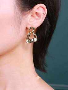 Geometric Drop Earrings - oro - Ver 4