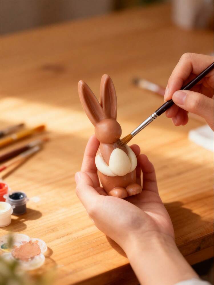 Rabbit Ear & Heart Shaped & Egg Shaped Candle Mold, Easter Decoration 3D Rabbit Egg Candle Silicone Mold, Reusable High Temperature Resistant Silicone Mold For DIY Scented Candle Decoration, Plaster Diffuser, Resin Casting And More, Suitable For Holiday Celebration, Meditation And Home Decor - White - View 4