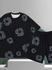 Foam Donut Printed Kapok Short-Sleeved Casual T-Shirt Cover For Men WomenNew Style - 黑色 - 查看 2