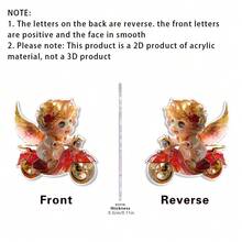 1pc Valentine's Day Love Angel 2D Acrylic Small Pendant, Transparent Acrylic With Gold Thread Couple Phone Chain Decoration, Backpack Hanging Decoration, Valentine's Day Gift - Multicolor-gold Thread - View 10