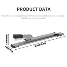 Heavy Duty Long Arm Stapler, Suitable For Books And Magazines - 25 Sheet Capacity, 12 Inch Stapling Depth, Precise Markings, Metal Structure, Professional Office Use, Book Stapler | Durable Stapler
