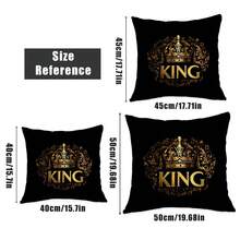 MEMNUN 2 Stücke 17.7*17.7in(45*45cm)/19.69*19.69in(50*50cm)/15.75*15.75in(40*40cm) [Einseitiger Druck] König & Königin Thema Krone Slogan Kissenbezüge, aus Polyesterstoff [Kissenfüllung nicht enthalten], geeignet für Sommerstimmung, Heimdekoration, Terrasse, Wohnzimmer, Schlafzimmer, Sofa, Kunst, Garten - Verschiedenfarbig - Übersicht 4