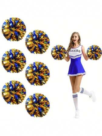 Blue Gold Color Ball Dance Of Cheerleading Team Dance Event Sports Meeting Flower Ball