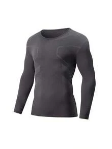 2pcs Men's Thermal Underwear Set, Autumn/Winter Long Johns Shirt + Pants Adult Crew Neck Thermal Clothing Set