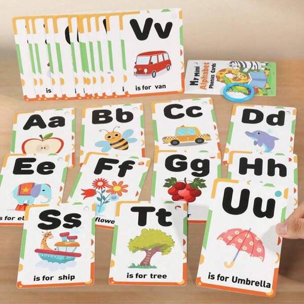 27pcs Sight Words Leaening Flash Cards With Pictures & Sentences Kids Learning Toys Pre K, Preschool, Kindergarten, 1st, 2nd Grade