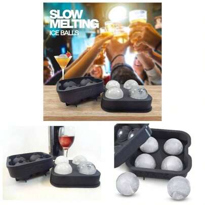 Housewares Solutions Froz Ball Maker u2013 Bandeja de silicona de grado alimenticio con capacidad de bola de 4x 4, 5