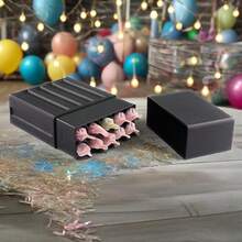 10孔特大号防异味锥形卷烟纸盒，容量10张，适用于普通尺寸香烟，小巧便携吸烟配件，适用于1-1/4尺寸卷烟纸 - 黑色 - 查看 3