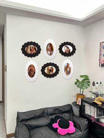 6-Inch Wall Mounted Cardboard Photo Frame, Living Room Framed Art, Staircase Decor Frame, Family Photo, Couple Portrait, Pet Picture, Birthday & Holiday Gift For Friends, Family, Elders, Includes Adhesive