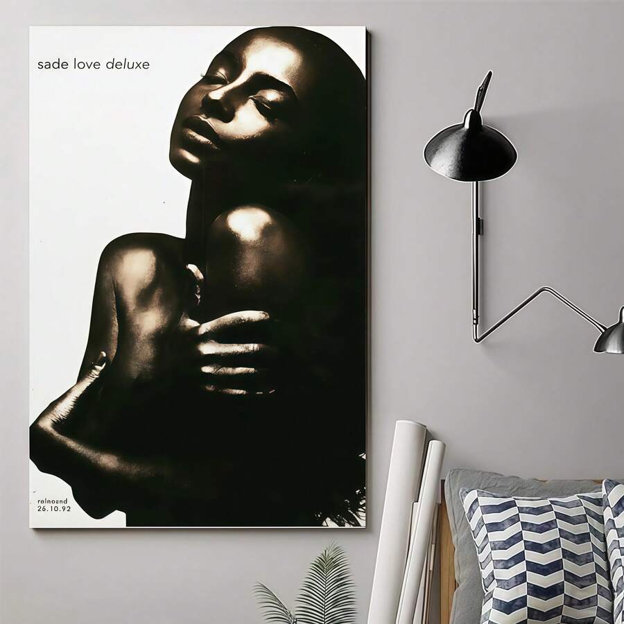 1幅无框墙面装饰画 FENZHAZI Sade 无框海报 Love Deluxe 音乐专辑封面海报 墙面艺术装饰帆布墙画,适用于房间美学装饰、墙面艺术、墙面装饰、浴室装饰 - 彩色 - 查看 1