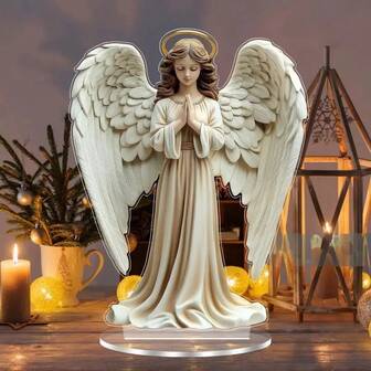 Letrero acrílico elegante de ángel en 2D bendecido - Ideal para decoración del hogar, escritorio de oficina y cafetería | Regalo perfecto para fiestas y ocasiones especiales | Decoración de ángel