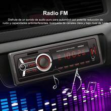 Reproductor Bluetooth para coche, reproductor MP3 para coche, pantalla LED, salida de audio RCA de 4 canales, compatible con MP3 - Negro - Ver 5
