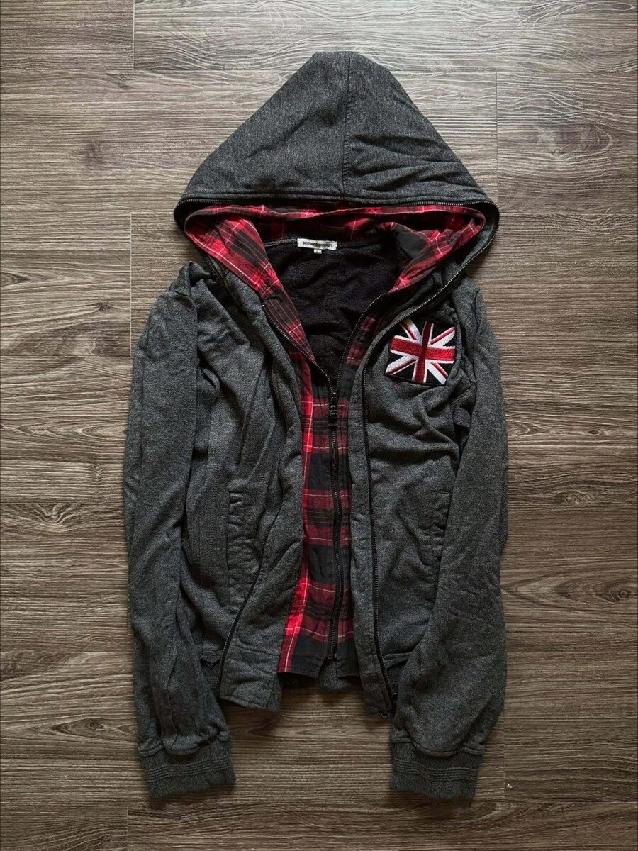Y2K New Arrival Fall/Winter American-Style Letter Print Dark Gothic Retro Oversized Zipper Hoodie - 黑色 - 查看 1