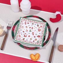 20/40/60 unidades, Guardanapos de Natal de 2 Camadas, Guardanapos de Papel para Coquetel de Inverno, 33 x 33 cm, Árvore de Natal Vermelha e Verde, Toalha de Mão Descartável para Decoração de Mesa de Natal e Artigos para Festas, Decorações de Natal de Inverno. - Multicolorido - Ver 5