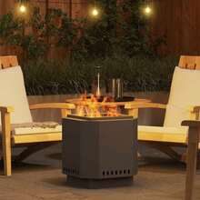 vidaXL Feuerstelle Schwarz 48 X 48 X 51 Cm Stahl - Black - View 4