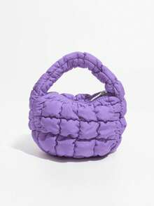 2025 Neue Mode Kleine Nische Design Vielseitige Rautenmuster Dopamin Stil Multi-Farben Optional Süß Schick Pastoraler Koreanischer Stil Herbst/Winter Mini Handtasche, Shopper, Wolken Tasche, Plissee Tasche - Verschiedenfarbig - Übersicht 4