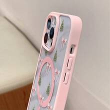 Funda de una pieza con diseño de lazo de árbol. Diseño sencillo y elegante. Diseño magnético. Compatible con phone 11, 12, 13, 14, 15, 16, 17, Pro/Plus/Pro y S22, 223, 824, S25 Ultra/FE. Admite carga inalámbrica. Ideal para regalar a amigos, también se puede usar en ocasiones especiales como Año Nuevo, San Valentín, etc. - Rosa - Ver 4