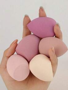 5pcs Flawless Base Application Kit - 5pcs Latex-Free Makeup Sponge Set, Wet Dry Dual-Use Multifunctional Egg, Cheap, Valentine's Day, Cheap Items, Travel, Travel Essential, Room Decor, Valentine's Gift, Cheap Stuff, Room, 1 Dollar Items, Vacation Essentials, Gifts For Women, Bedroom, Valentine, 99 Cent - Multicolor - View 2