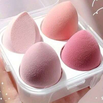 Four-Color Teardrop Makeup Sponge Set, Beauty Combination, Multiple Colors, Professional-Grade Skin-Friendly Powder Puff, Detailed Makeup Application Of Corners Of Eyes And Nose, Soft Sponge That Does Not Absorb Powder, Dual-Use Wet And Dry Beauty Tools, Makeup Artist Recommended, Essential Travel Makeup, Comes With A Cleaning Storage Box,Cheap,Valentine's Day,Cheap Items,Travel,Travel Essential,Room Decor,Valentine's,Cheap Stuff,Room,1 Dollar Items,Vacation Essentials,Gifts Women,Bedroom,Valentine,99 Cent
