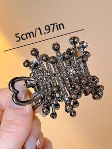 2 chiếc/1 chiếc Kẹp tóc kim loại đính đá Rhinestone đơn giản thanh lịch dành cho nữ, Phụ kiện tóc thời trang đa năng duyên dáng thích hợp cho trang phục hàng ngày, rửa mặt, trang điểm, buộc tóc Kẹp tóc mùa đông - Nhiều màu - Xem 3