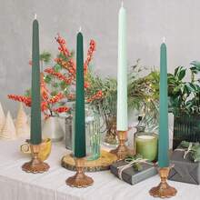 10 Inch Green Gradient Taper Candles,Set Of 4 Tapered Candle, Tall Candlesticks,Conical Stick Candles,Less,Home Dinner, Party, Wedding, Halloween, Christmas (Green Series, 10inch){Inchcolor_nameinch:InchGreenseriesinch,Inchsize_nameinch:Inch10inchinch} - 綠色系列 - 查看 5