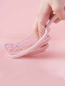 1支空心按摩发梳，蓬松梳，男女通用，多功能，干湿两用，适合所有发质，母亲节礼物，美发造型工具，发饰 - 彩色 - 查看 10