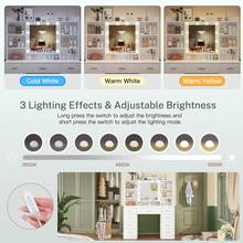 Dressing Table With 3-Color LED Lights Mirror, Adjustable Brightness, Vanity Table Makeup Desk With 9 Drawers And 7 Storage Shelves, Modern Vanity Desk For Bedroom Dressing Room, White - White - View 4