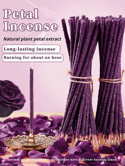30g, Blütenblatt-Räucherstäbchen, natürliche Blütenblätter, Aromatherapie-Stäbchen, reines natürliches Adlerholz-Aroma, Mückenabwehr, Haushaltsräucherwerk, Luftreinigung für Innenräume, Buddhistischer Tempel, Yoga, Spa, Meditation