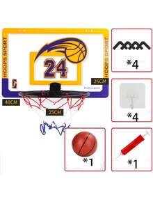 1 Set Wall Mounted Basketball Hoop, Transparent Basketball Board, Indoor Basketball Shooting Equipment (Air Pump Color Random)