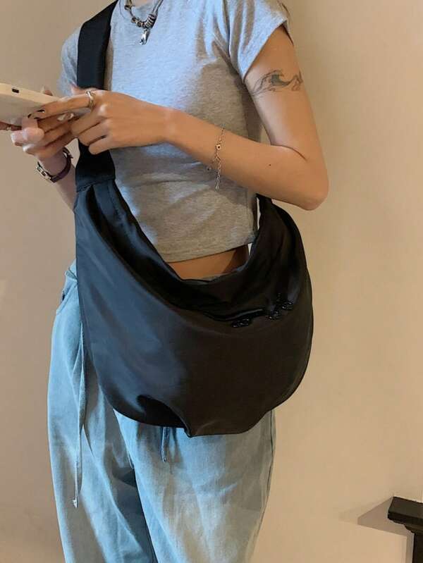 Women's Solid Color Casual Minimalist Large Capacity Tote Bag