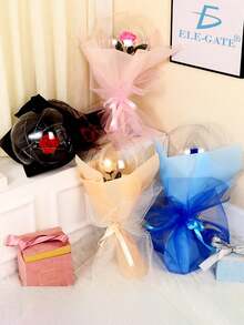Globo Transparente Led de Luz Rose Bouquet con Luz Led Luminoso Regalo navidad navideña Christmas Globo Transparente Led Rose Bouquet Decoración Luminoso Regalo - Multicolor - Ver 2