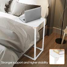 Space-Saving 2-Pack C-Shaped Side Tables, Set Of Narrow Tables That Slide Under Sofa/Bed, Stable Living Room & Office Accent Tables, Easy Move Design - 深灰色 - 查看 3