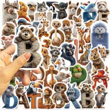 50PCS Cartoon Alphabet Animal Doodle Stickers Cute Decals DIY Decoration Skateboard Phone Case Laptop Bike Fridge Waterproof Graffiti Stickers - Multicolor - View 5