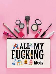 幽默“都是我的”帆布药盒 - 拉链设计，涤纶材质，可重复使用旅行药袋 - 适合作为礼物送给女性、妈妈、姐妹、女儿、闺蜜 | 母亲节、父亲节、春季园艺派对必备 | 可放入手提包，适合健身、露营、徒步旅行、办公、度假等各种场合 - 彩色 - 查看 2