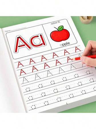 Children's English Alphabet Capitalization, English Enlightenment, Cognitive Memory, Drawing Red, Graffiti, Fun Drawing Red Book