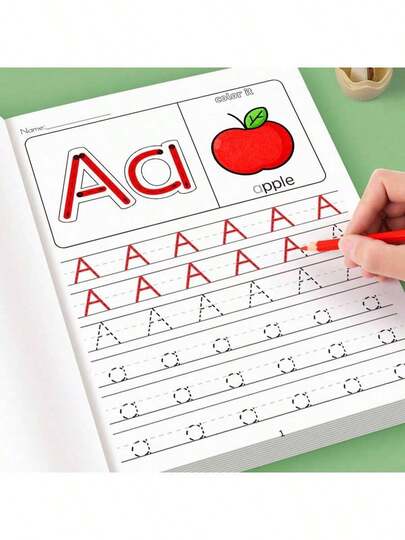 Children's English Alphabet Capitalization, English Enlightenment, Cognitive Memory, Drawing Red, Graffiti, Fun Drawing Red Book