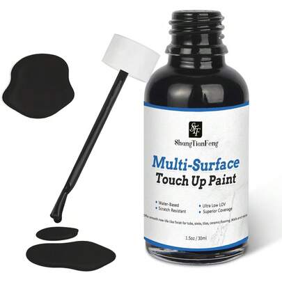 Black Touch Up Paint, Multi-Surface Touch Up Paint Pen, Suitable For Wall, Metal, Wood, Floor, Appliance Maintenance, Refrigerator, Dishwasher, Dryer, Washing Machine, Microwave Oven And Other Household Appliances High-Gloss Paint Repaint. 1.5 Fl Oz