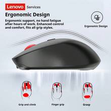 Lenovo 联想N02无线鼠标，2.4G无线连接，4个按键，强抗干扰能力，智能睡眠模式，超长续航，便携设计，适用于办公室、笔记本电脑、台式机和平板电脑。 - 黑色 - 查看 9