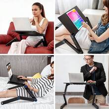 ELE-GATE Ergonomic Reclining Laptop Desk: 2 Fans, Mouse Pad - 黑色 - 查看 7