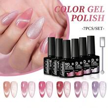 7 ml /0.24 oz christmas gel polish set - /LED light curable, desmontable gel polish, sin formaldehído y color intenso de vino rojo de larga duración, adecuado para el salón y la manicura casera, DIY gel polish con gel brush, contiene cambio de temperatura, ojo de gato, efecto de color sólido. Esmalte de uñas en gel de color sólido para manos y pies, / aplicación de esmalte de uñas en gel requiere luz LED, esmalte de uñas permanente, gel de esmalte de uñas, cuidado de uñas, esmalte de uñas en gel multicolor, esmalte de uñas a base de agua - Rosa - Ver 2