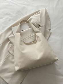 Women's Solid Color PU Leather Fashion Large Capacity Shoulder Bag For Daily Use