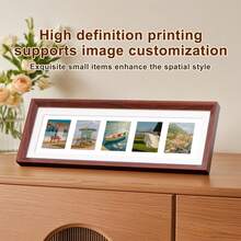 1个5x15.75英寸拼贴相框，经典复古风格相框装饰，画廊风格海报框 - 可竖放或横放，适用于家庭照片、个人肖像，适合卧室、客厅、办公室、酒店装饰，是圣诞节、情人节、母亲节、父亲节、毕业典礼的完美礼物。