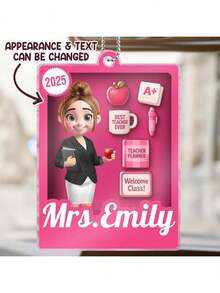 Catygift Mặt dây chuyền xe hơi bằng acrylic khắc tên giáo viên theo yêu cầu, quà tặng cá nhân hóa dành cho giáo viên (khắc tên và năm), món quà tinh tế chủ đề giáo viên, dành cho các nhà giáo dục và đồng nghiệp. - Như được hiển thị - Xem 11