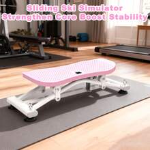 Sliding Ski Simulator With Resistance Bands - Indoor Skiing Fitness Equipment For Home Gym, With Resistance Bands & Non-Slip Base, Full-Body Cardio Training Machine For Core, Leg & Arm Workout - Pink - View 3