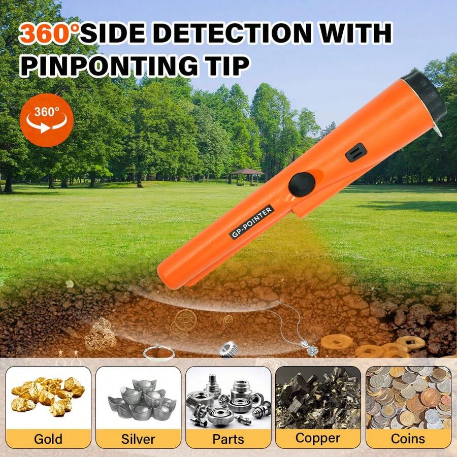 Handheld Metal Detector Probe, Waterproof GP Pointer, Treasure Hunting Locator Detector, Suitable For Adults & Teenagers - Orange, Black, Blue, Green, Christmas Eve, Father's Day Gift